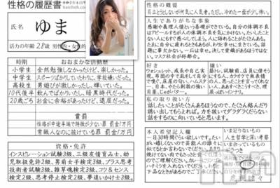 新潟人妻デリヘル 一夜妻(イチヤヅマ) ゆま/美しき美脚(30)の6月20日写メブログ「性格の履歴書ってのやってみた笑」