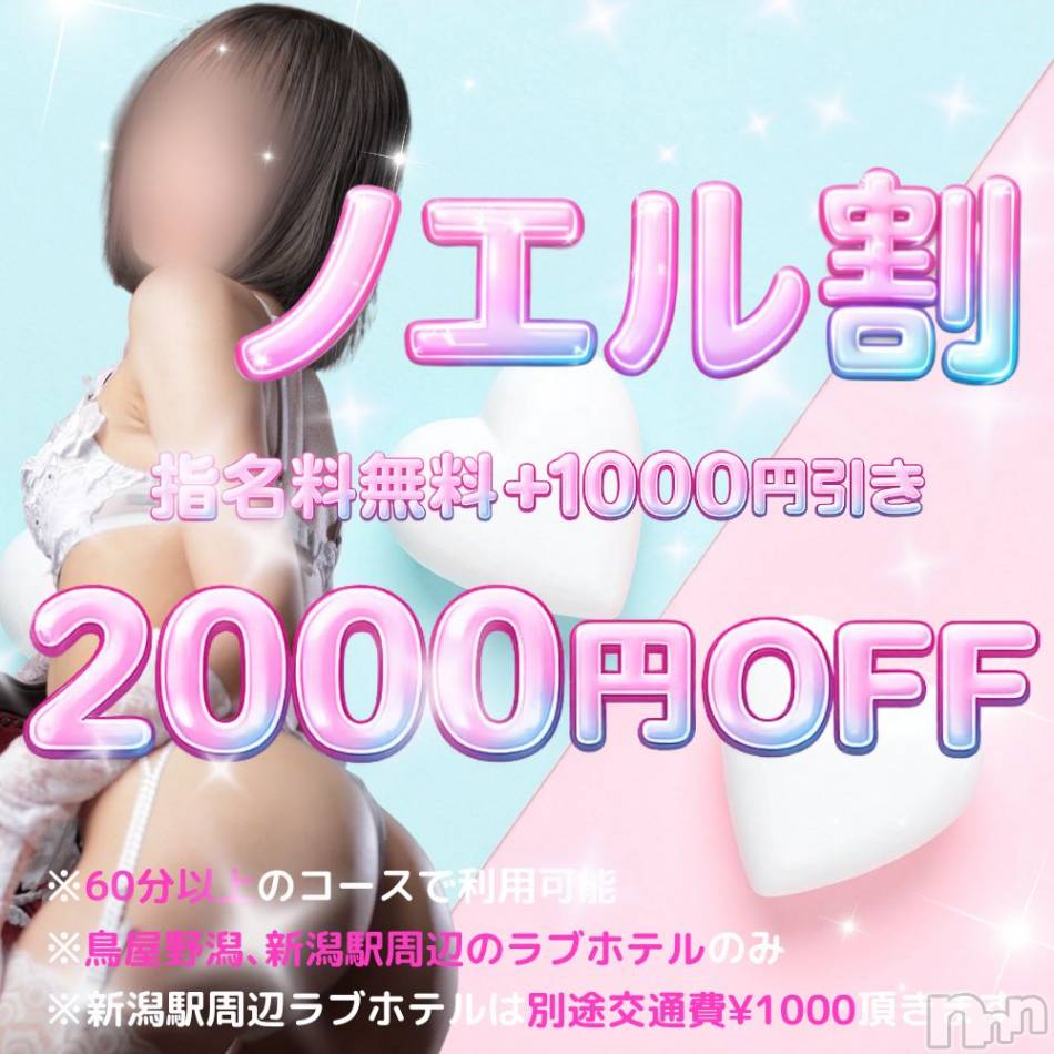 新潟デリヘル(ノエル)の2026年4月29日お店速報「🎀大好評ノエル割🎀総額2,000円引きでお得に会えちゃいます!!」