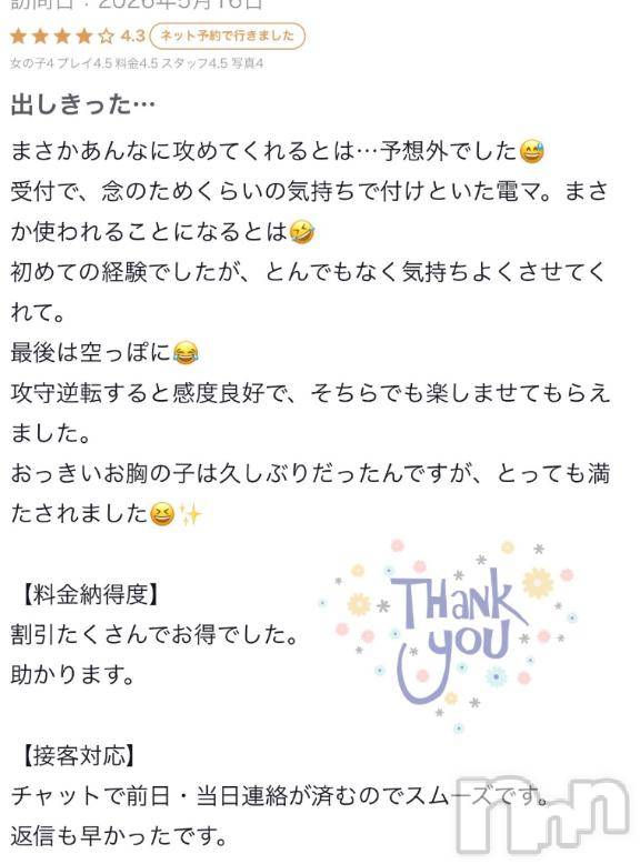 新潟ソープ新潟バニーコレクション(ニイガタバニーコレクション) カヨ(22)の5月26日写メブログ「【お礼写メ日記】」