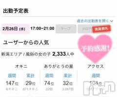 新潟手コキCherish Amulet(チェリッシュ アミュレット) のあ★(21)の2月26日写メブログ「本日【満員】です♡ ♡ ♡」
