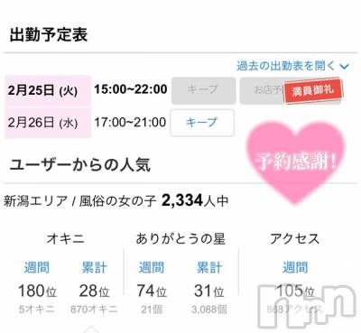 新潟手コキ Cherish Amulet(チェリッシュ アミュレット) のあ★(21)の2月25日写メブログ「リピ様で貸切です！！♡ ♡ ♡」