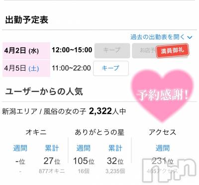 新潟手コキ Cherish Amulet(チェリッシュ アミュレット) のあ★(21)の4月2日写メブログ「リクエストありがとう🈵」