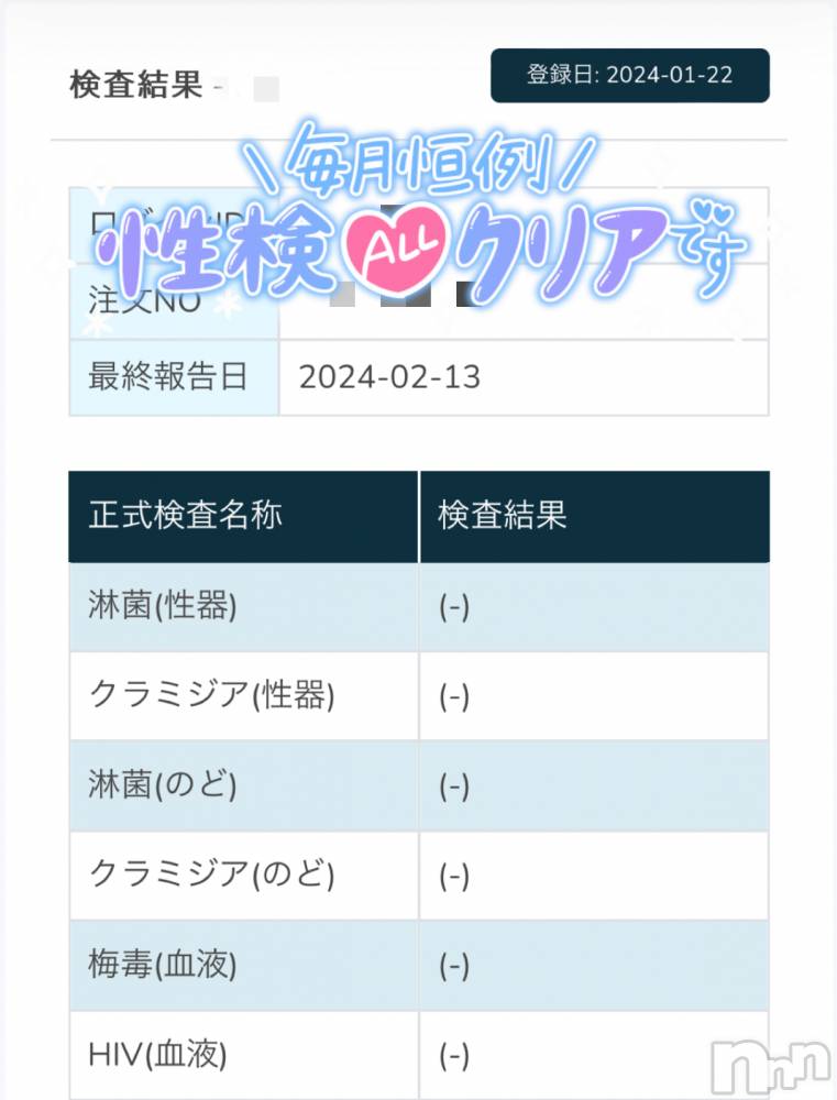 新潟人妻デリヘル新潟の可憐な妻たち～秘密の逢瀬～(ニイガタノカレンナツマタチ～ヒミツノオウセ～) 黒江 しずく(33)の2月13日写メブログ「性病検査」