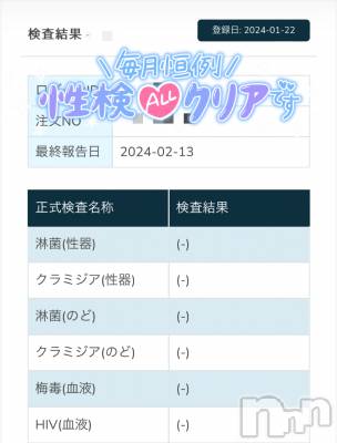 新潟人妻デリヘル 新潟の可憐な妻たち～秘密の逢瀬～(ニイガタノカレンナツマタチ～ヒミツノオウセ～) 黒江 しずく(33)の2月13日写メブログ「性病検査」