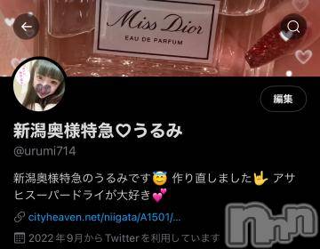 新潟デリヘル奥様特急 新潟店(オクサマトッキュウニイガタテン)うるみ(34)の2022年9月2日写メブログ「Twitter」