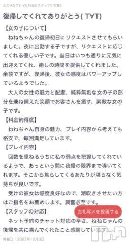 新潟人妻デリヘル熟女の風俗 最終章(ジュクジョノフウゾクサイシュウショウ) ねね(38)の12月4日写メブログ「【お礼写メ日記】」