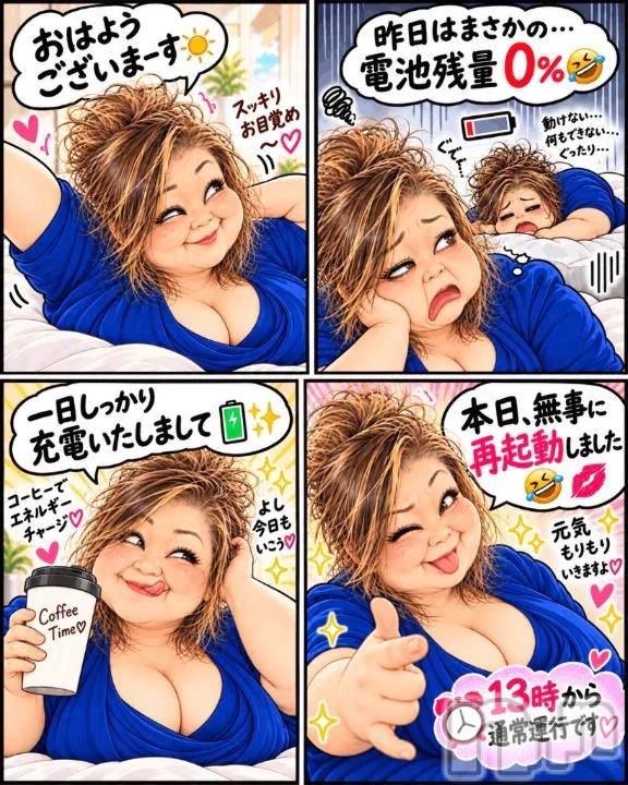 新潟デリヘル熟女の風俗 最終章(ジュクジョノフウゾクサイシュウショウ) りょう(50)の10月7日写メブログ「朝から豊満、通常運行です🤣」