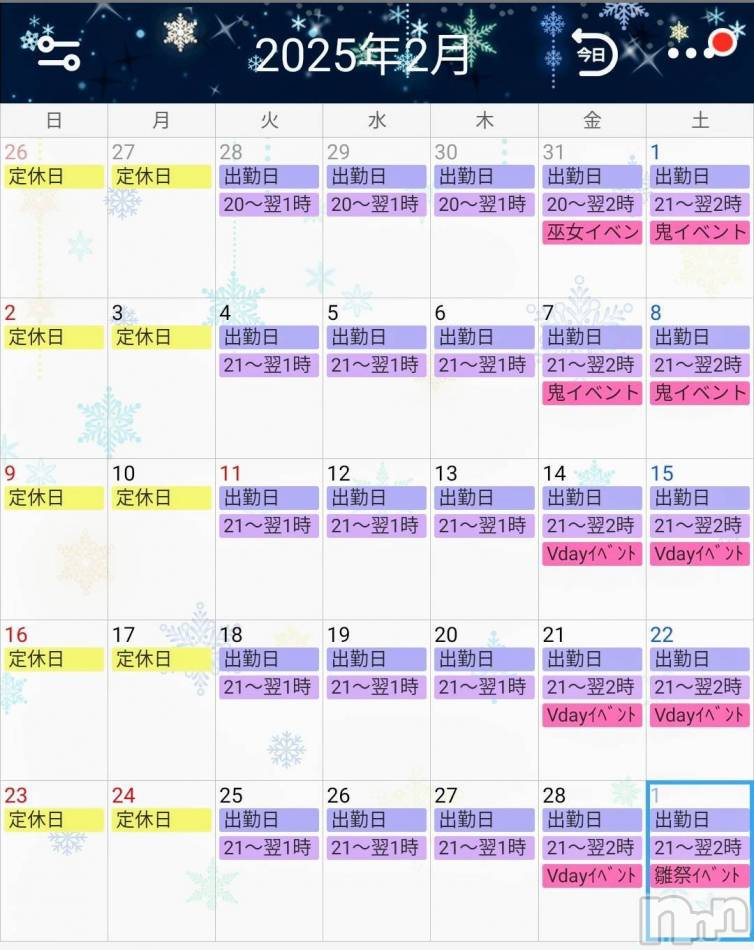 長野おっパブ(ミルキーハート)の2025年2月19日お店速報「本日の出勤」