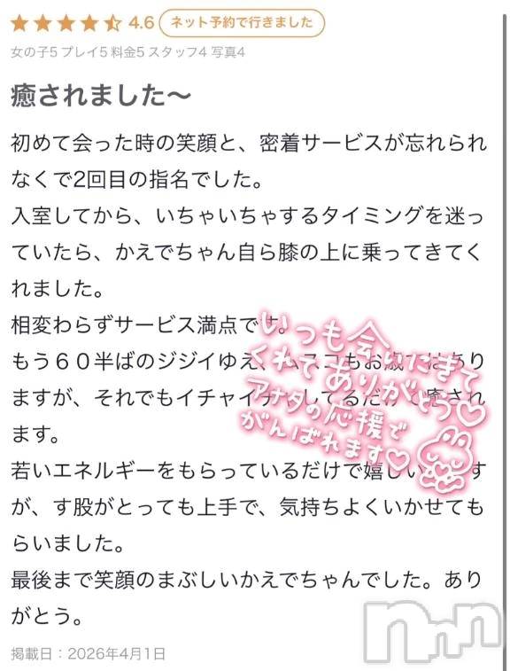 新潟デリヘル新潟デリヘル倶楽部(ニイガタデリヘルクラブ)かえで(18)の2026年4月2日写メブログ「ぱわーちゃーじ！🧸💌」