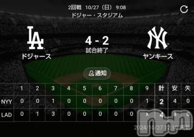 上越デリヘル HONEY(ハニー) みさき(♪)(47)の10月27日写メブログ「ドジャース勝利🎉」