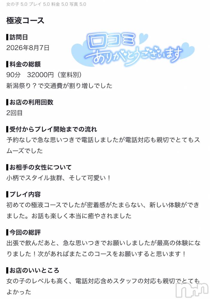 新潟デリヘルMelt(メルト) ゆま(24)の8月9日写メブログ「口コミありがとうございます🙏🏻💕」