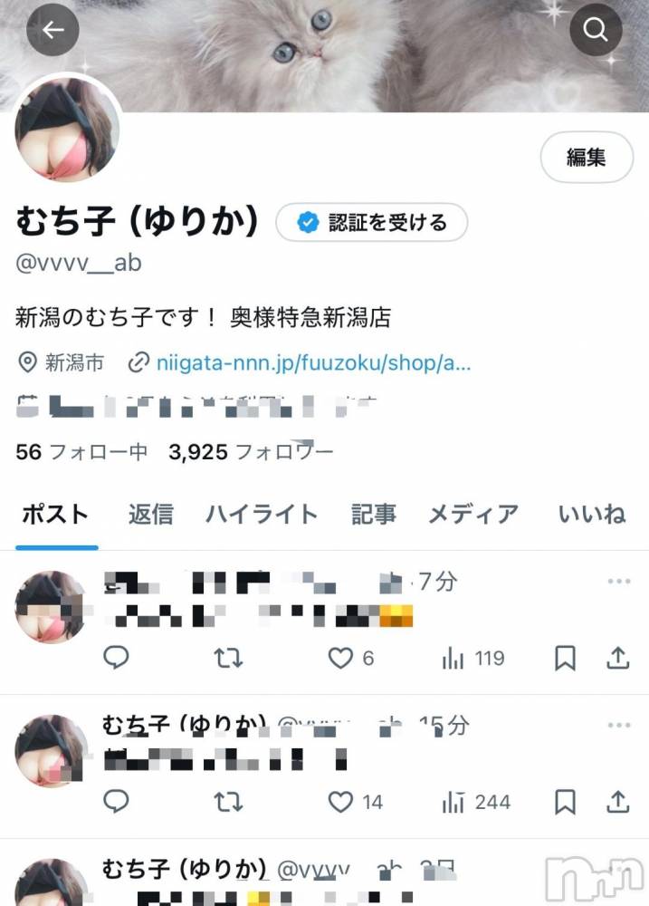 新潟デリヘル奥様特急 新潟店(オクサマトッキュウニイガタテン) ゆりか(20)の11月12日写メブログ「私のX（旧Twitter）」