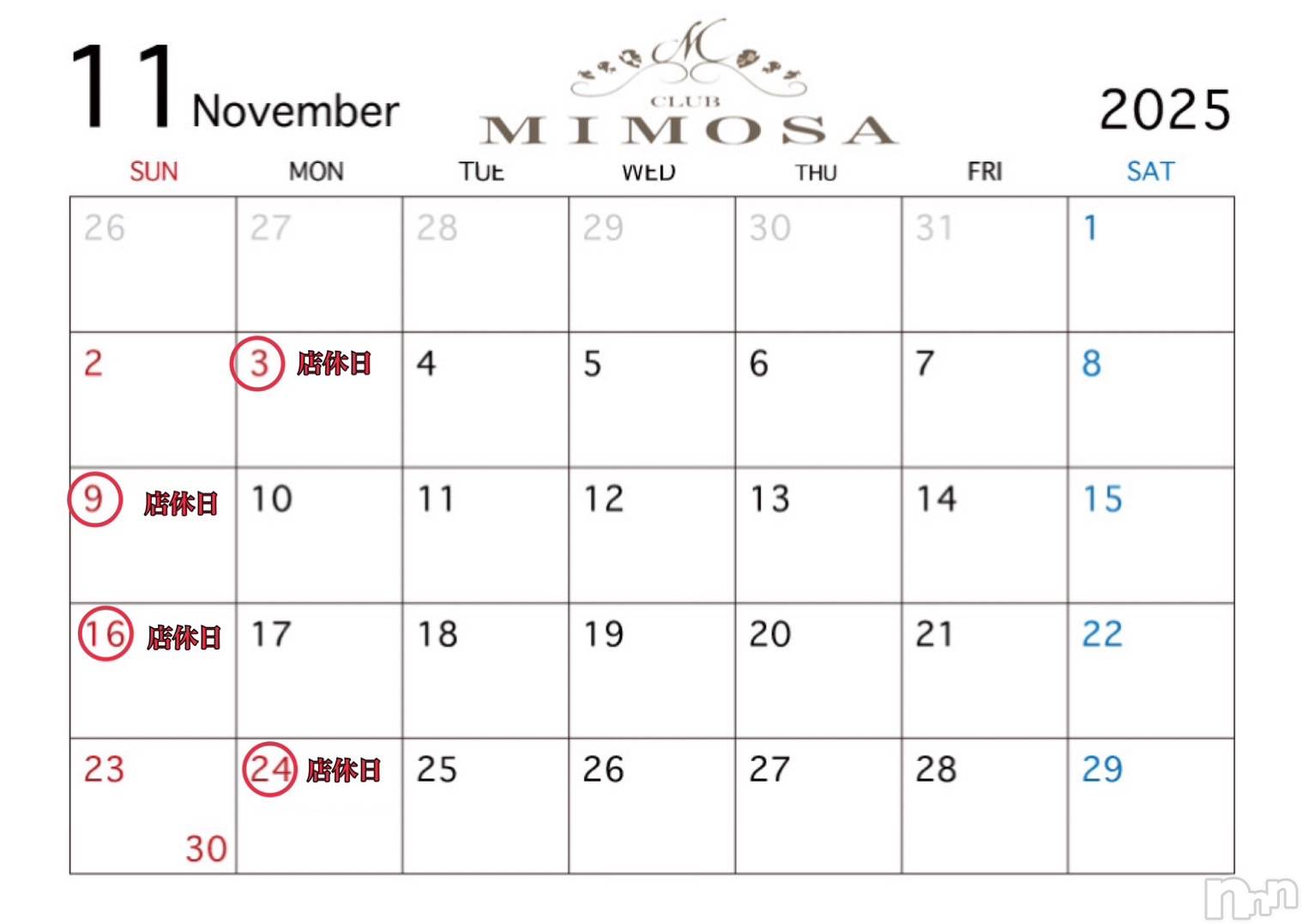 ĮХ顦CLUB MIMOSA(֥ߥ⥶) 2025ǯ1030̥֥11Υ🍁