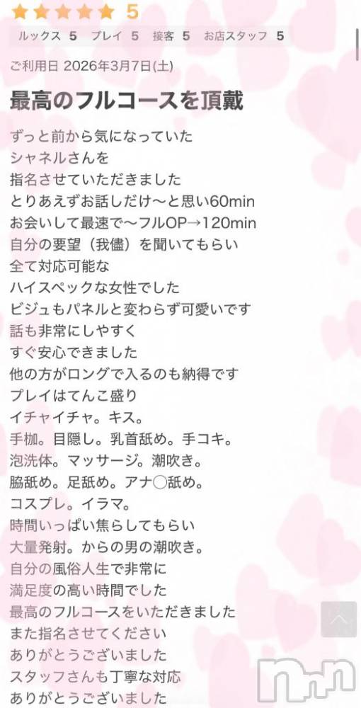 上越デリヘルBLUE BIRD上越店(ブルーバード上越店) シャネル(25)の3月10日写メブログ「最新クチコミ❤️痴女責めお任せ❤️」