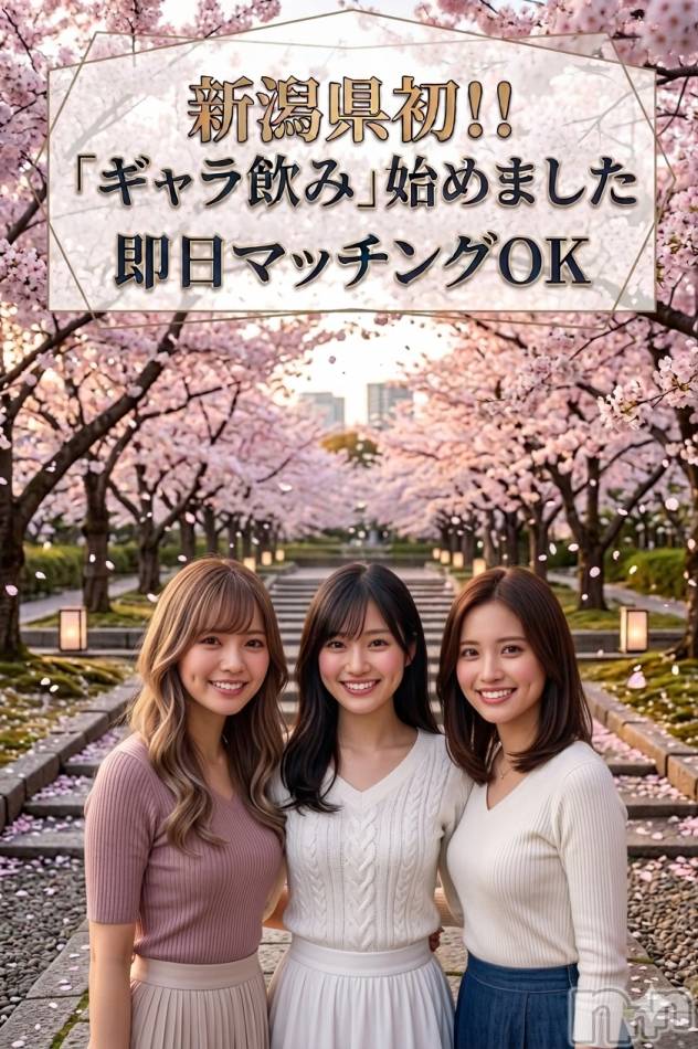新潟ギャラ飲み(イマスグカンパイギャラノミニイガタコンパ)の2026年4月6日お店速報「【ギャラ飲み】美女と🌸を見て癒されませんか？」