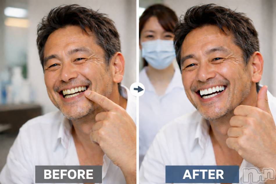 長岡メンズエステ(メンズケア ダヴィデ)の2026年3月5日お店速報「【men's Care DAVID】歯のホワイトニング始めました✨」