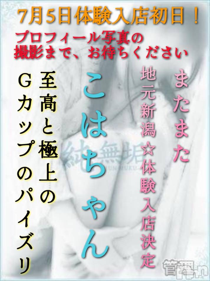 長岡デリヘル(ジュンムク)の2025年7月5日お店速報「本日初出勤✨地元新潟🌟極上Gカップ💕【こはちゃん】14時より入店!!」