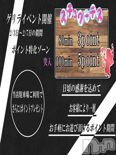 新潟ソープの2020年2月6日お店速報「ポイントイベント開催！！！」