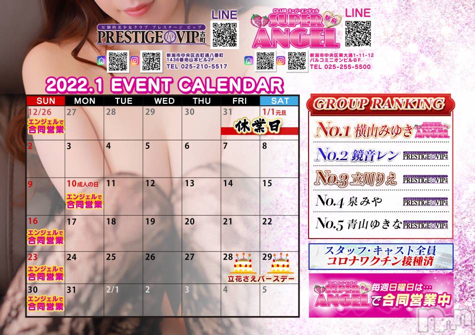 新潟おっパブ(スーパーエンジェル)の2022年1月2日お店速報「本日から営業！新年おめでとうございます！」