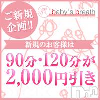 新潟メンズエステ baby's breath(ベイビーズブレス)の1月26日お店速報「1/26　本日の予約可能時間」