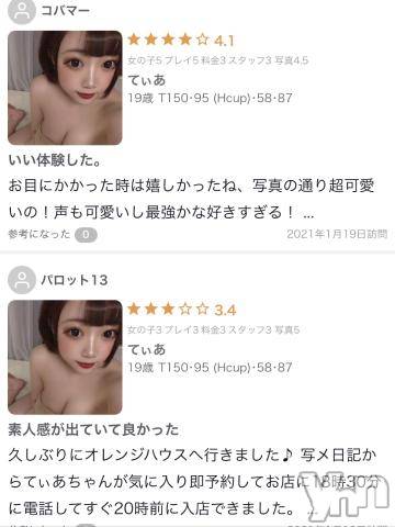 甲府ソープ石蹄(セキテイ)てぃあ(19)の2021年1月20日写メブログ「嬉しい?.*?」